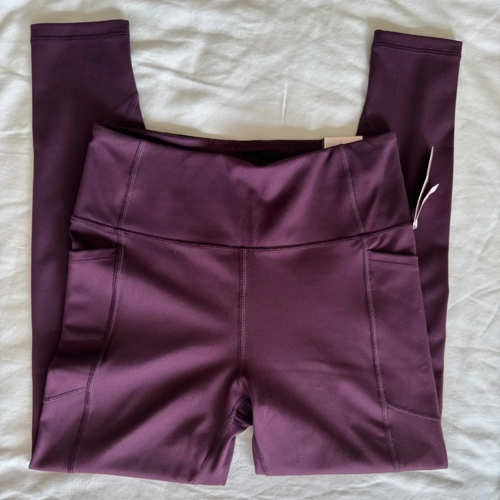 Victoria's Secret Studio 7/8 Legging | High Rise Burgundy Workout Size 8 NWT Y2K - Picture 7 of 12